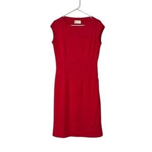 Vintage I Magnin Scottish Cashmere Dress Size Large Red Quiet Luxury Old Money